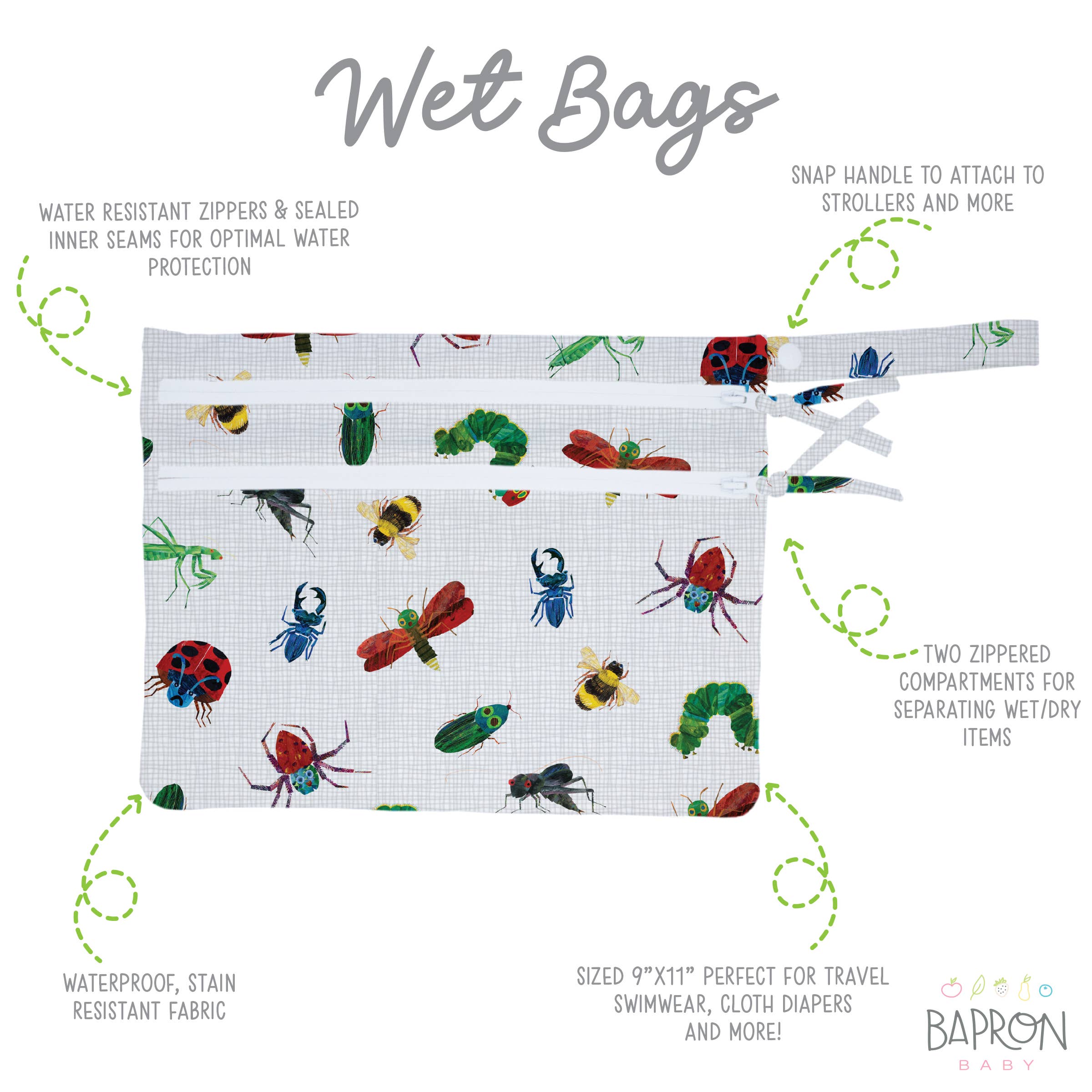 Bug World - Waterproof Wet Bag - The Very Hungry Caterpillar-Little Sprout