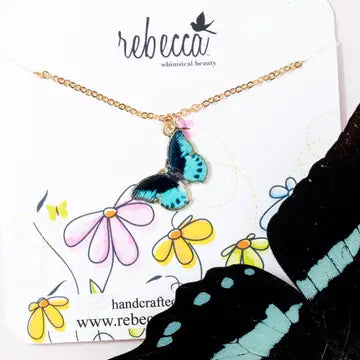 Charm Necklace Blue Butterfly