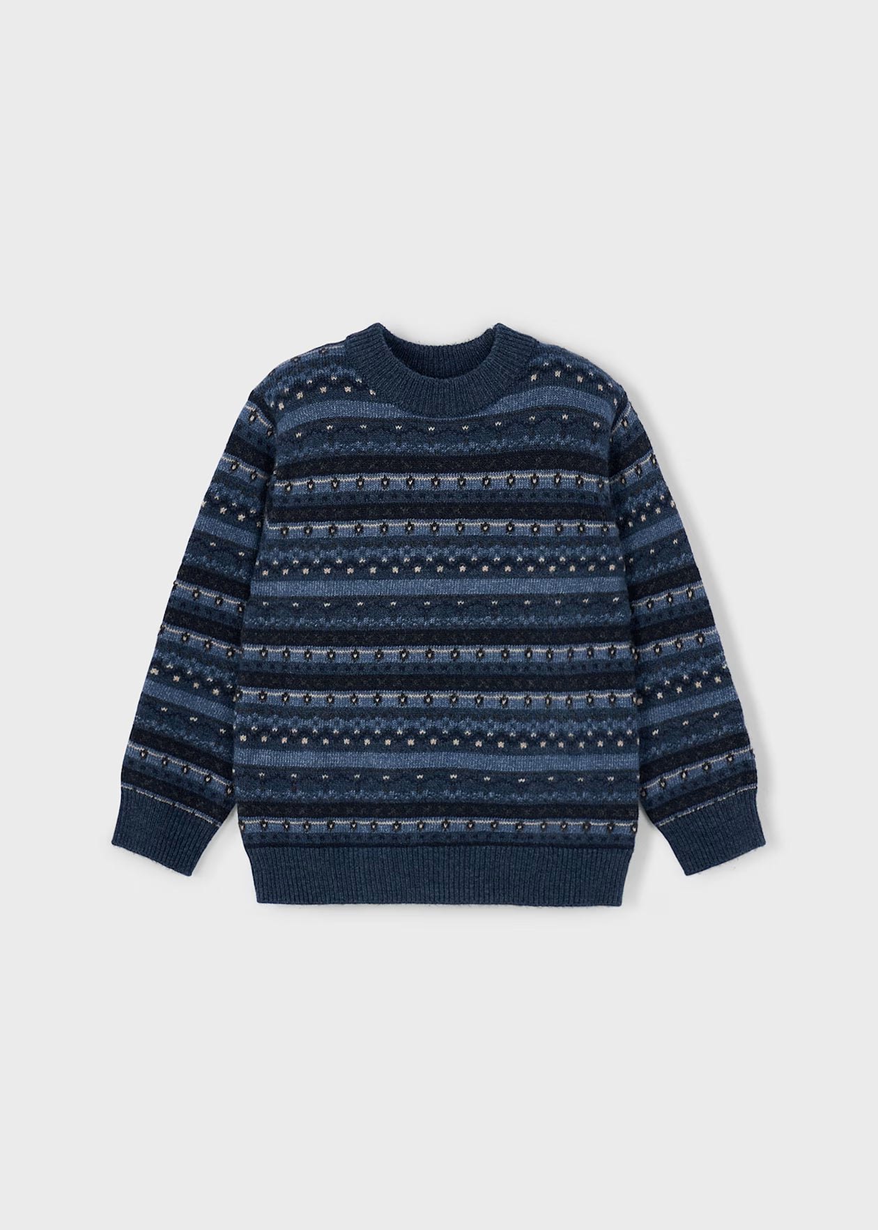 Mayoral Jacquard Knit Sweater Steel Little Sprout