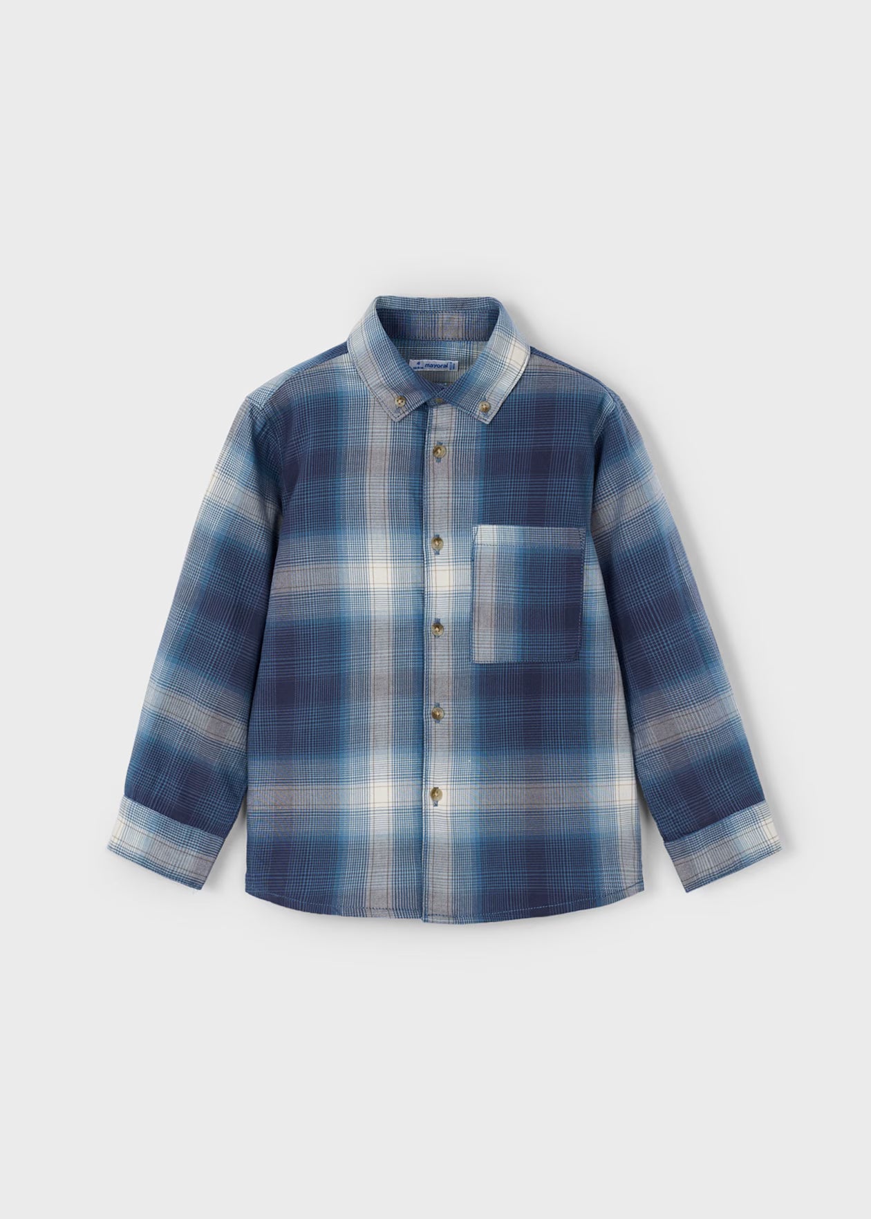 Mayoral Long Sleeve Plaid Shirt navy Little Sprout