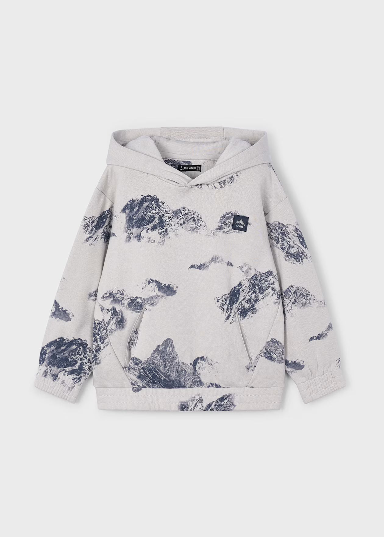 Printed Pullover Hoodie - Smoke