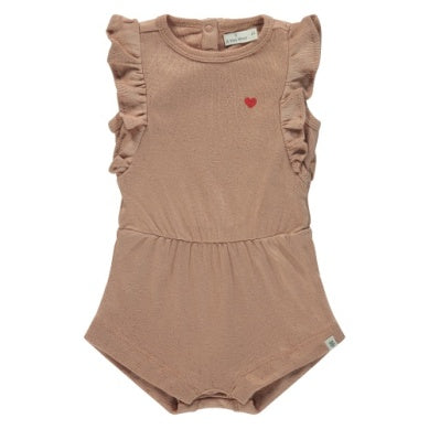 Short Sleeve Baby Suit - Dusty Coral