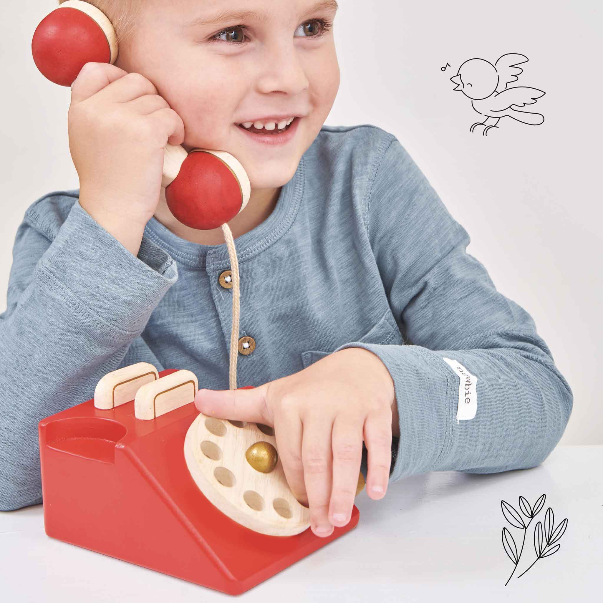 Vintage Wooden Phone-Little Sprout