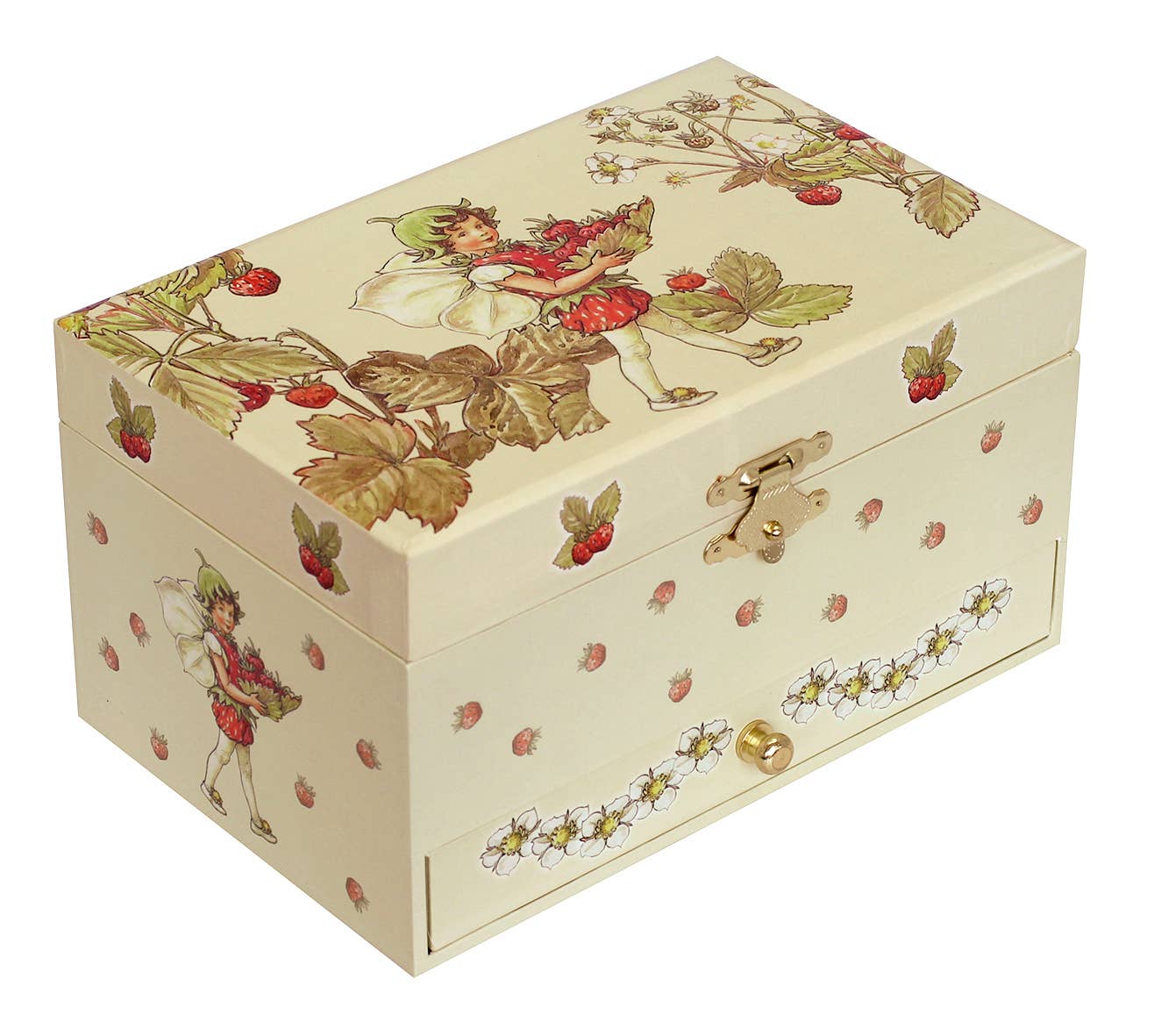 Phosphorescent Musical Jewelry Box Strawberry Fairy - Summer