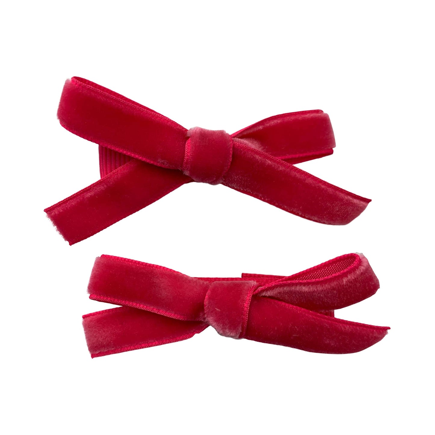 Velvet Pigtail Pinch Alligator Hair Clips: Chantilly