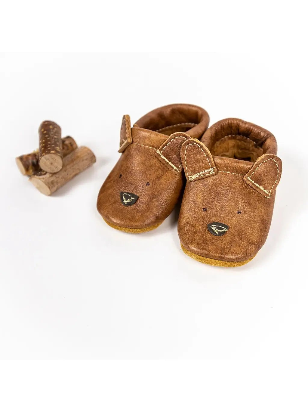 Russet Bear Critters Leather Shoes-Little Sprout
