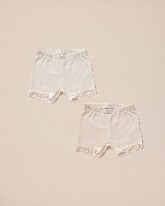 Cartwheel Shorts - Ivory + Natural (Set of 2)