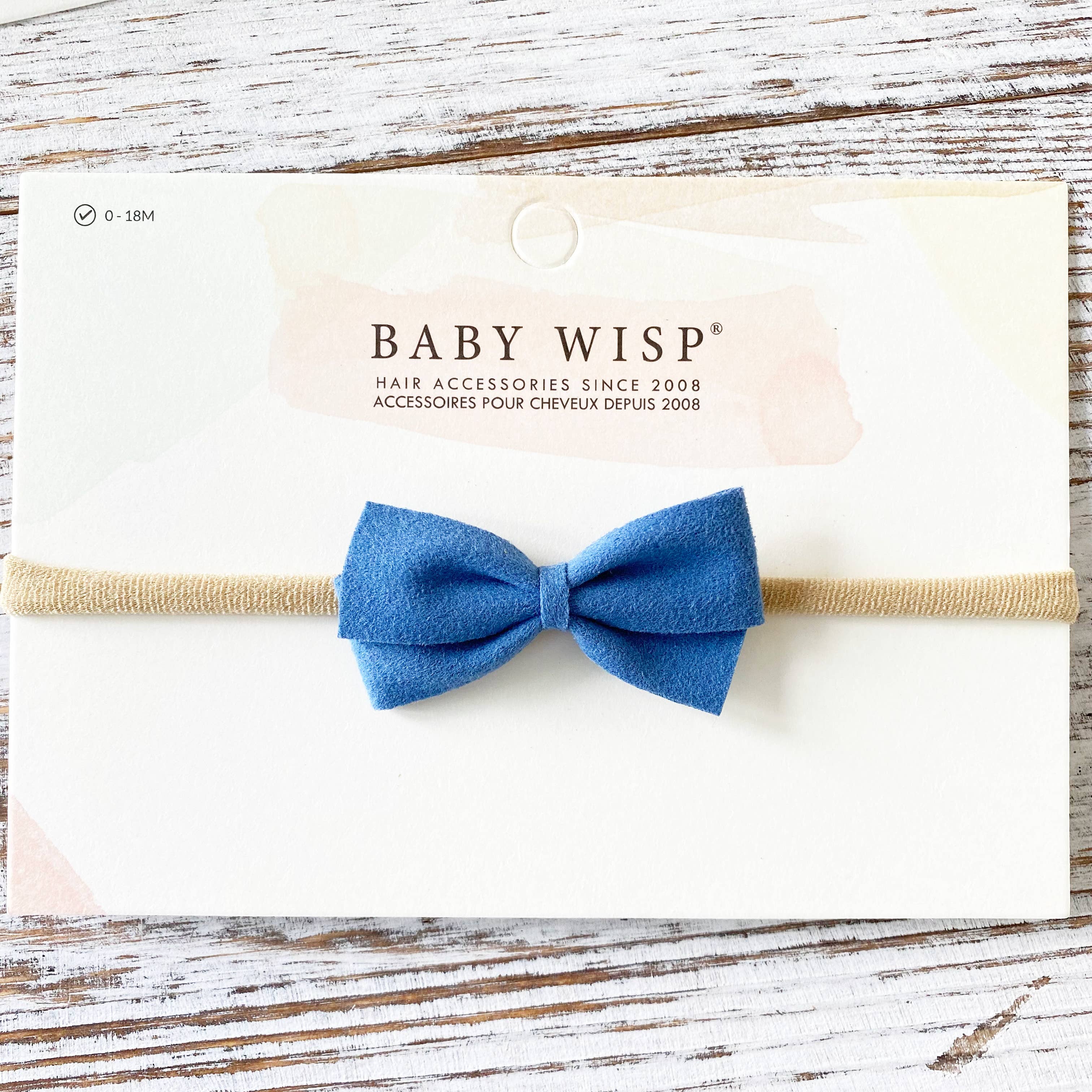 Thali Faux Suede Bow Headband for Infant Babies Toddler Girl: Smoke Blue