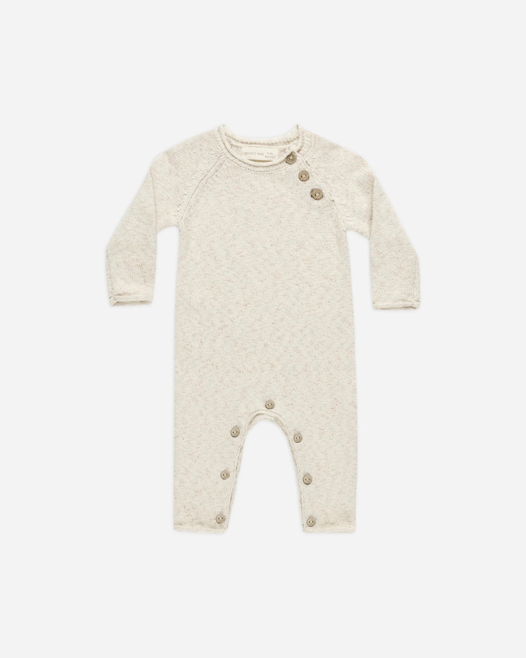 Cozy Heather Knit Jumpsuit - Speckled Natural