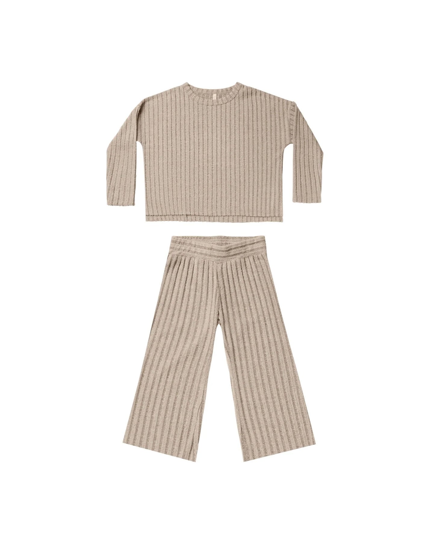 Cozy Rib Knit Set - Oat