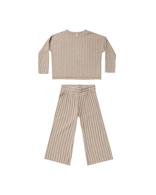 Cozy Rib Knit Set - Oat