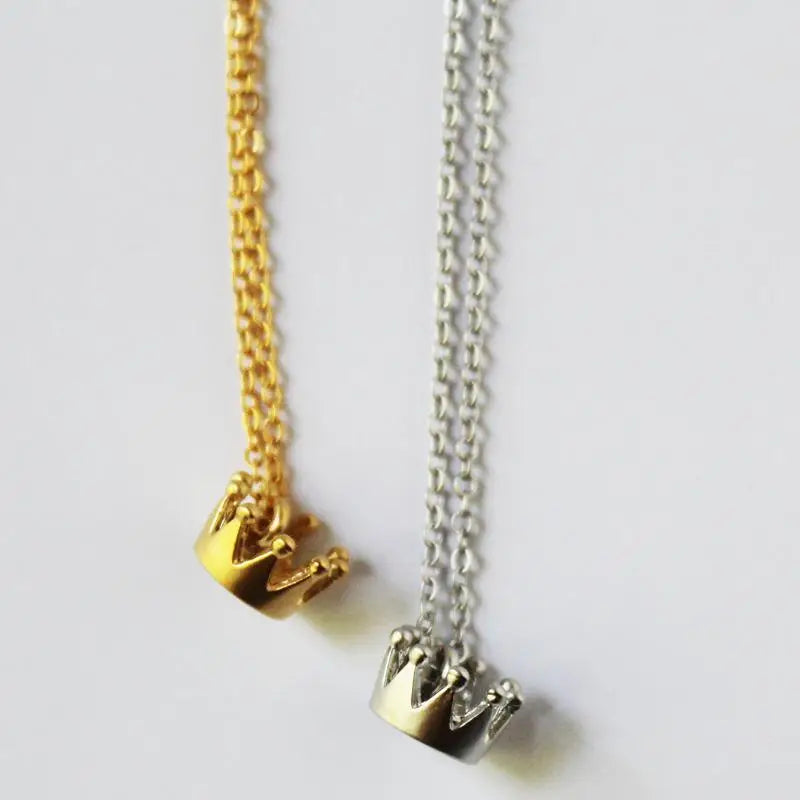 Crown Charm Necklace - Gold