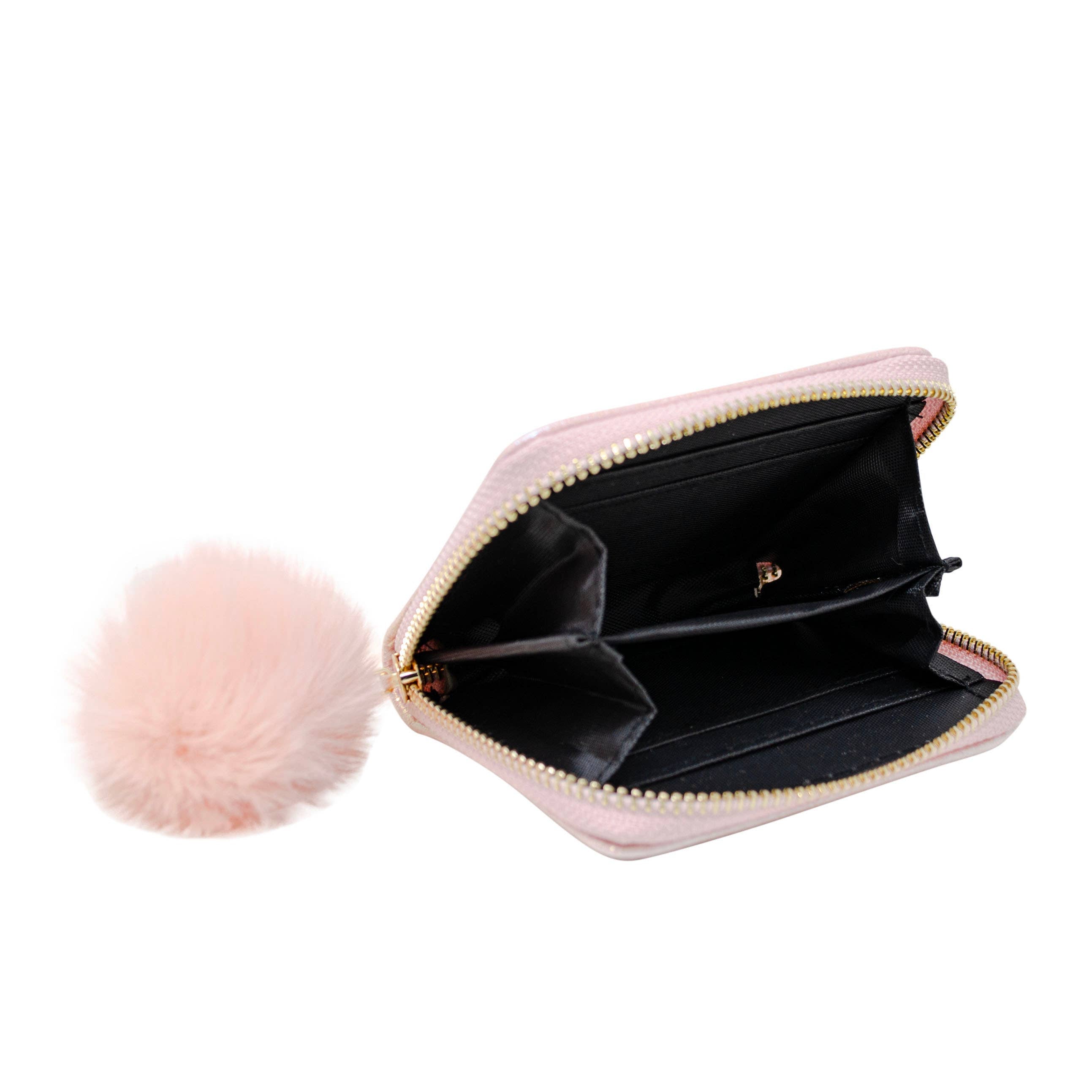 Shiny Heart Patch Wallet: Pink