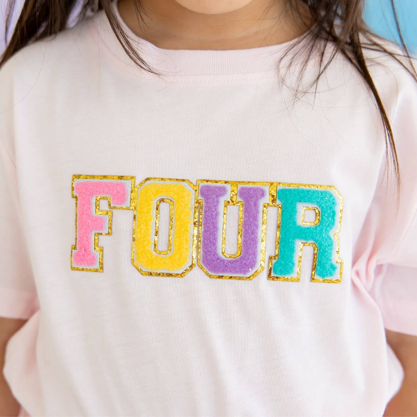 Fourth Birthday Patch Short Sleeve T-Shirt - Kids Birthday: 4T