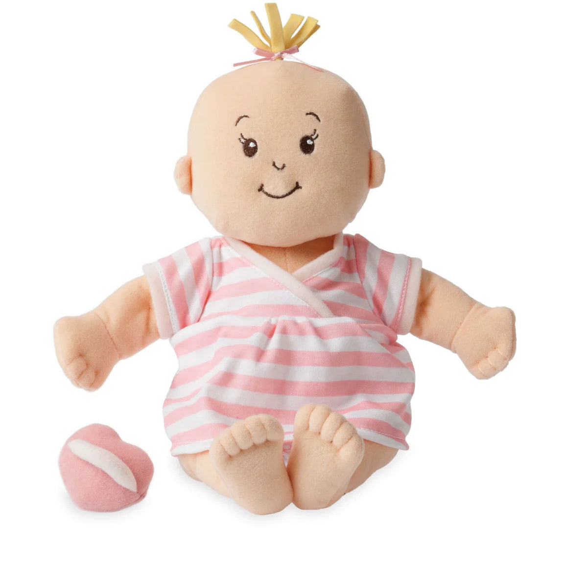 Baby Stella Peach with Blonde Tuft - Striped Dress