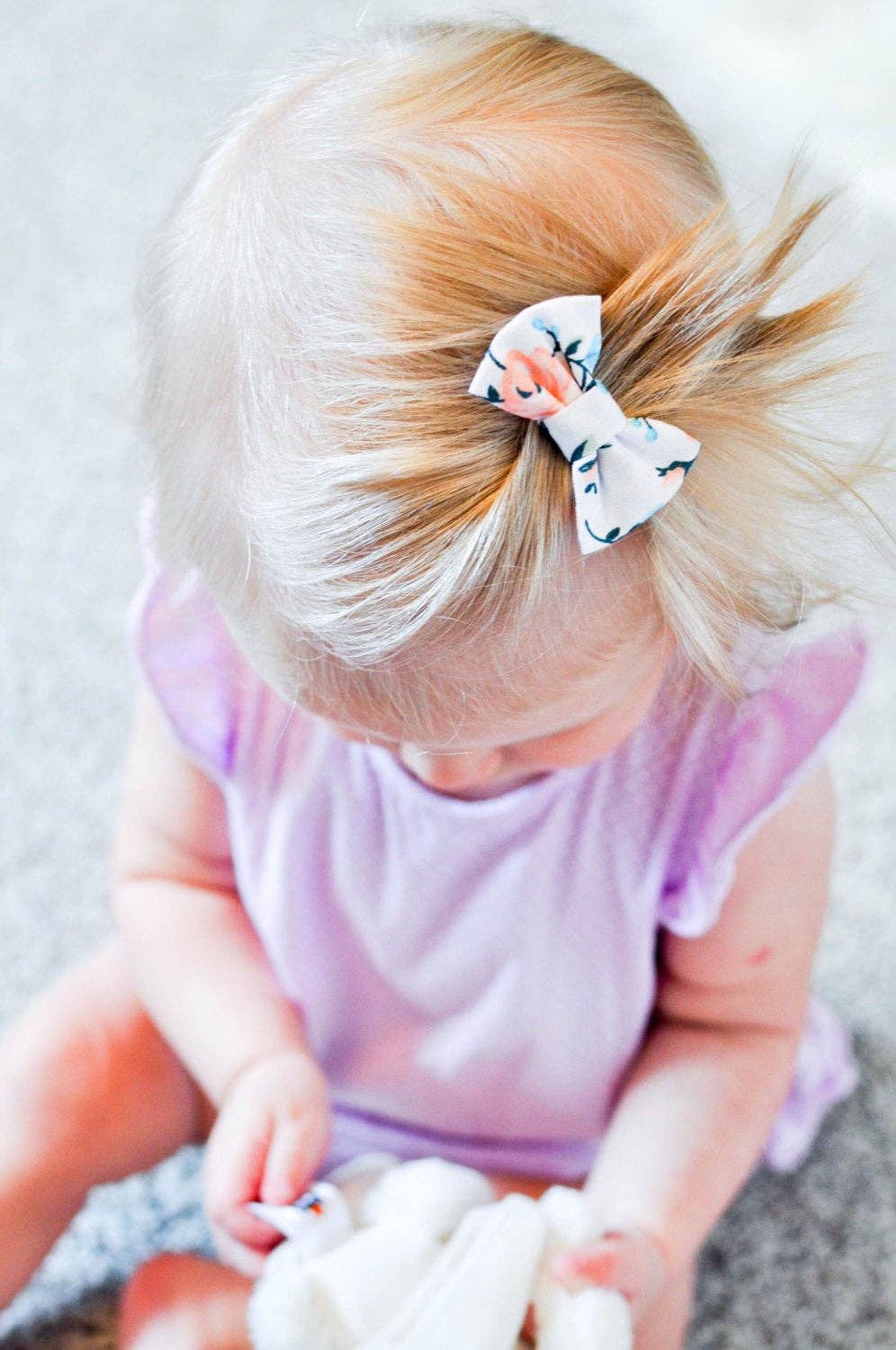 Light Pink Mini Bow / Small Bow / Fabric Hair Bow: Alligator Clip-Little Sprout