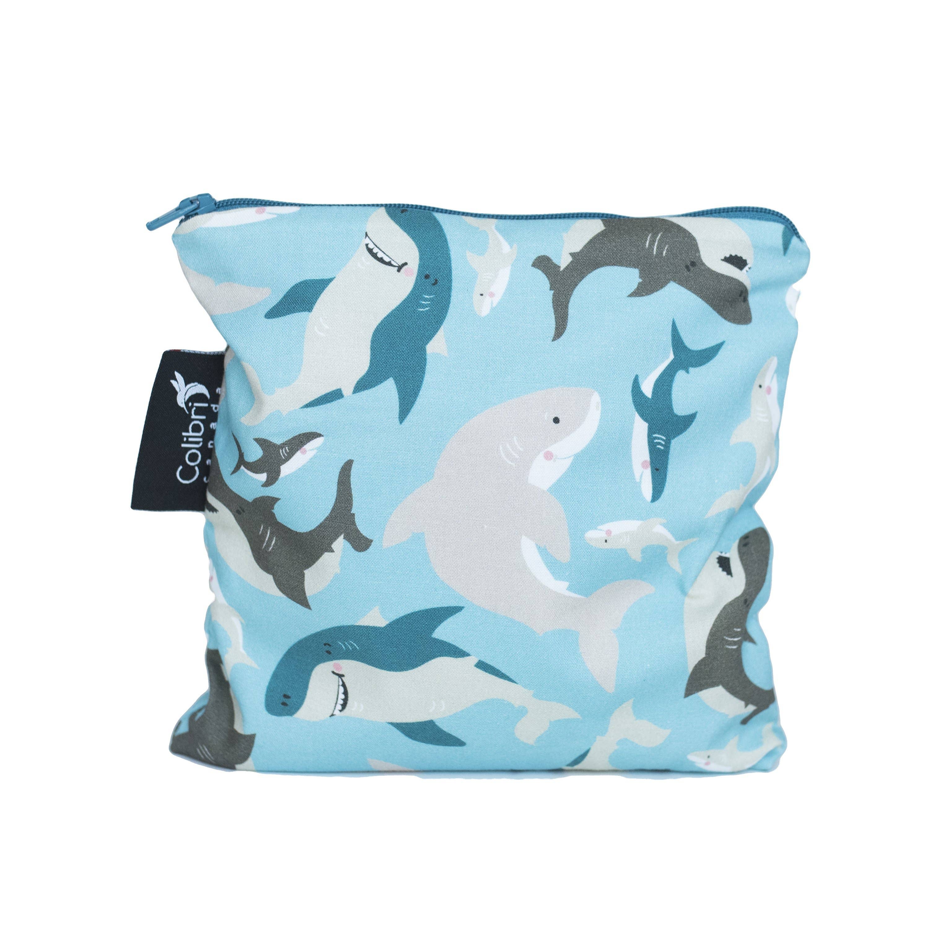 Sharks Reusable Snack Bag - Large-Little Sprout