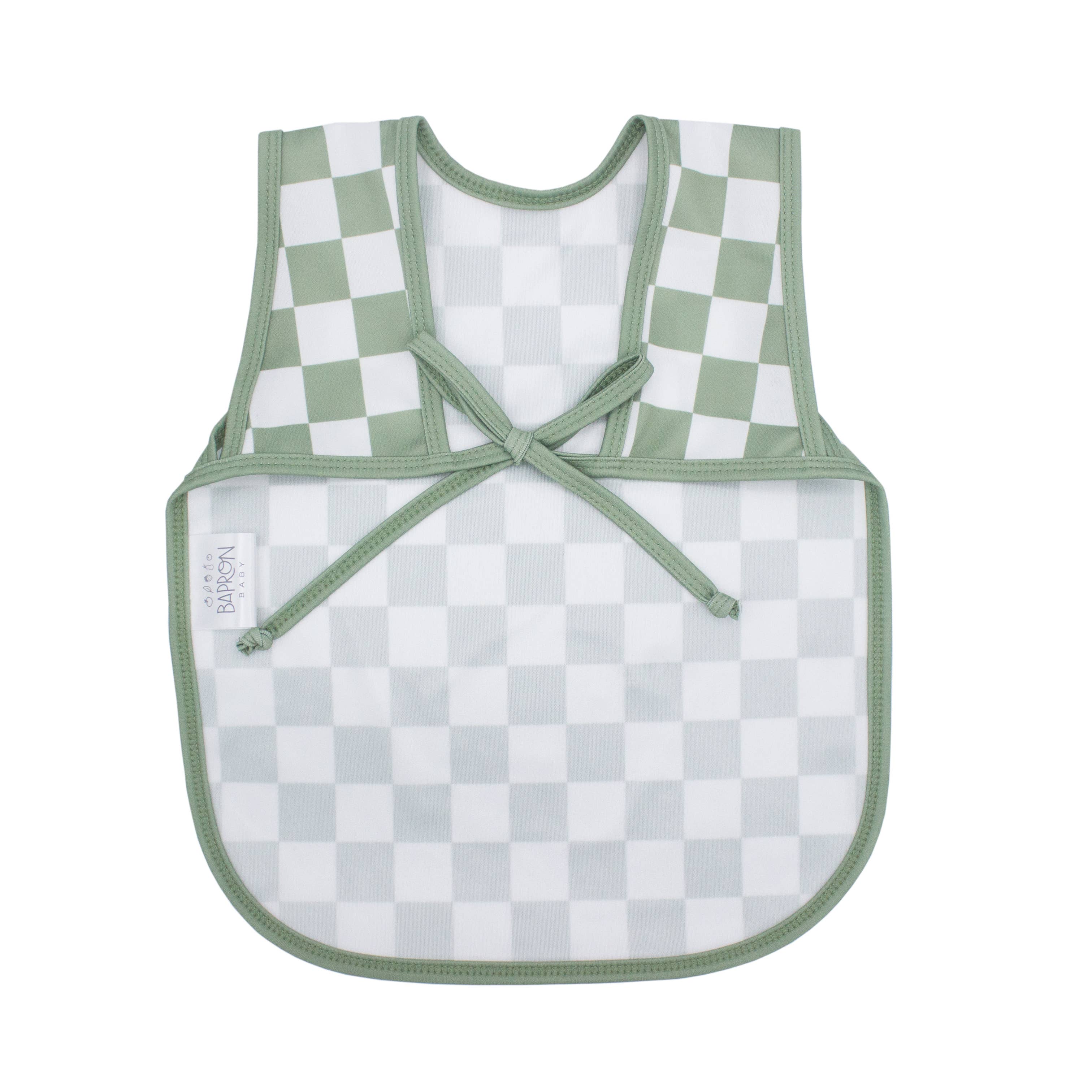 Sage Checkerboard Bapron: Toddler (6m-3T)
