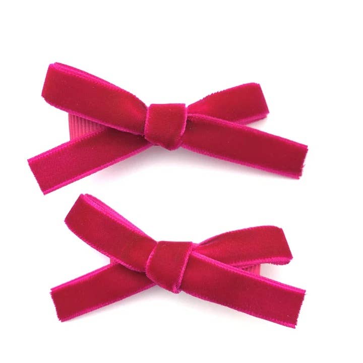 Velvet Pigtail Pinch Alligator Hair Clips: Chantilly