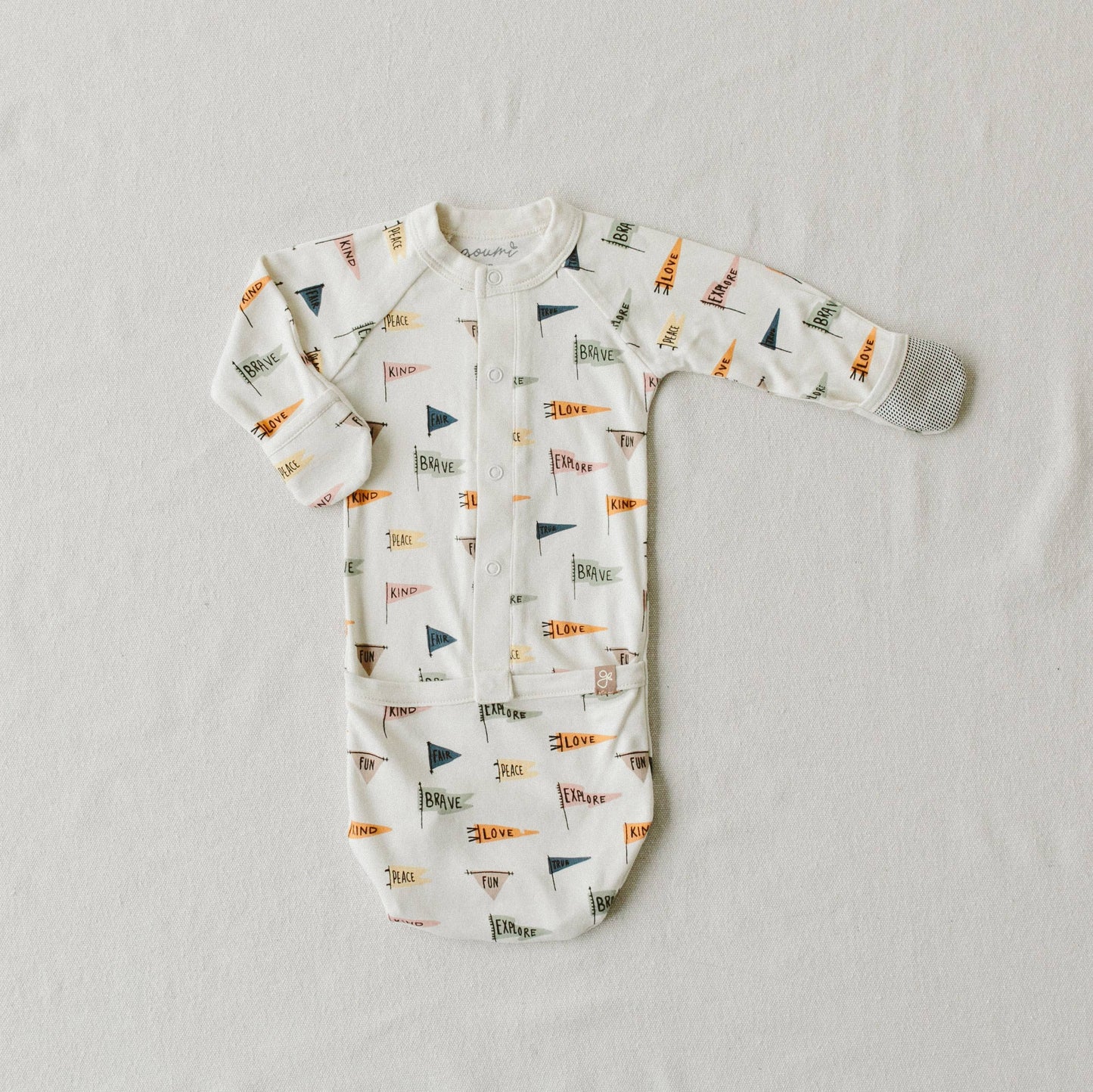 24 Hour Convertible Sleeper Baby Gown - Affirmations: 0-3m