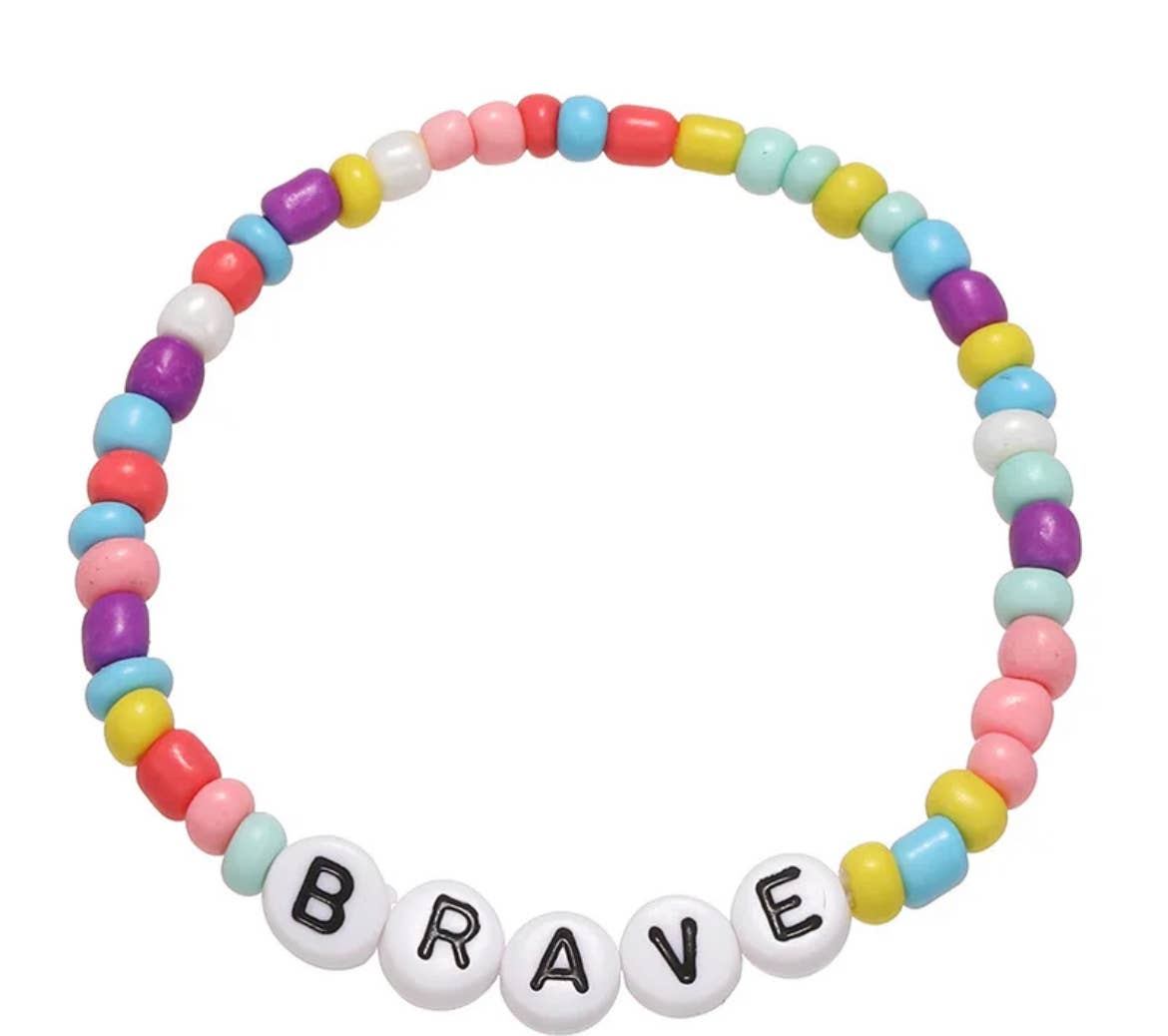 Beaded Friendship Stretch Bracelets: Brave