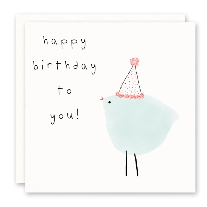 Happy Birthday Party Bird Card: Plain