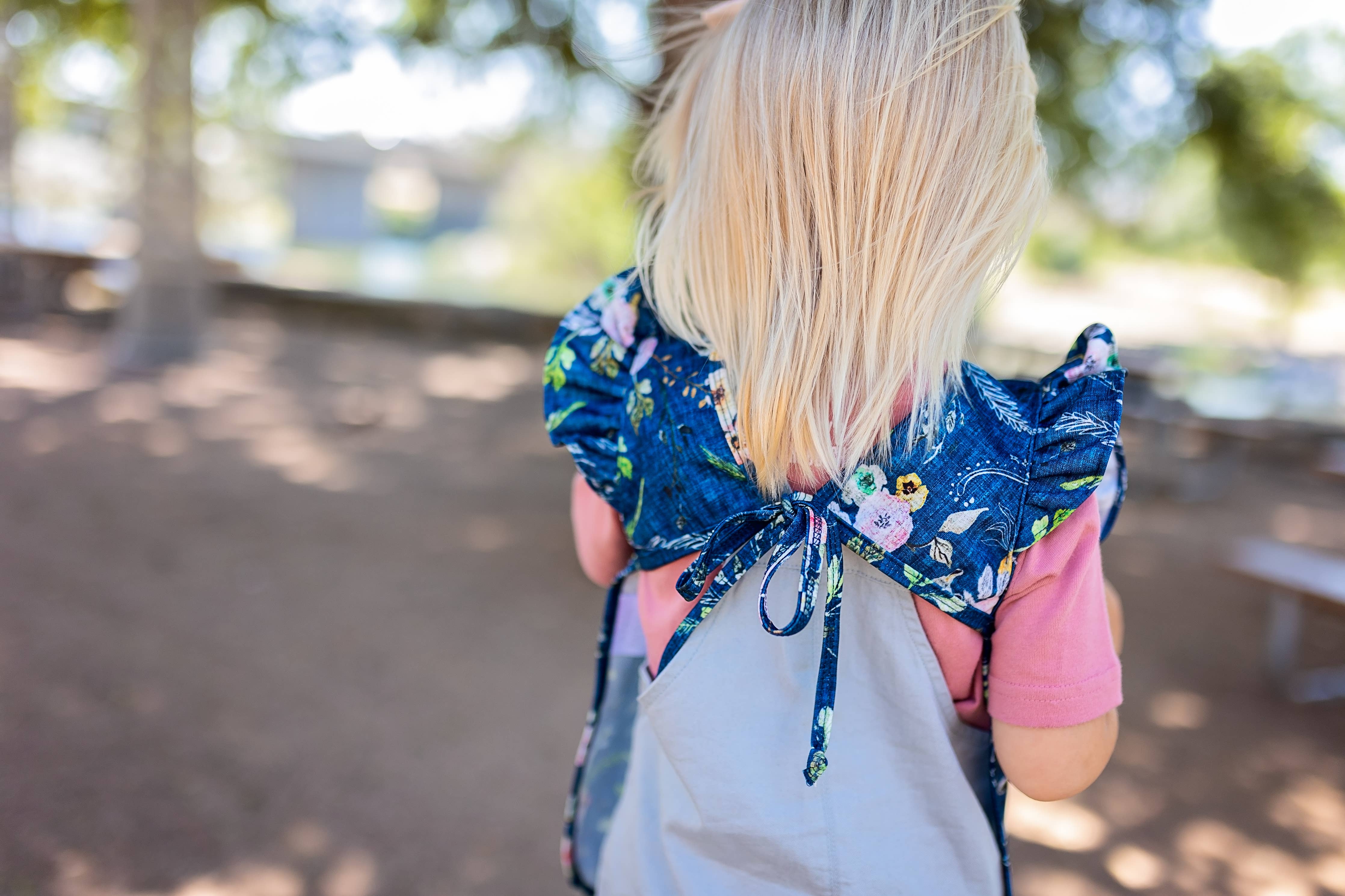 Boho Floral Flutter Bapron: Toddler (6m-3T)-Little Sprout