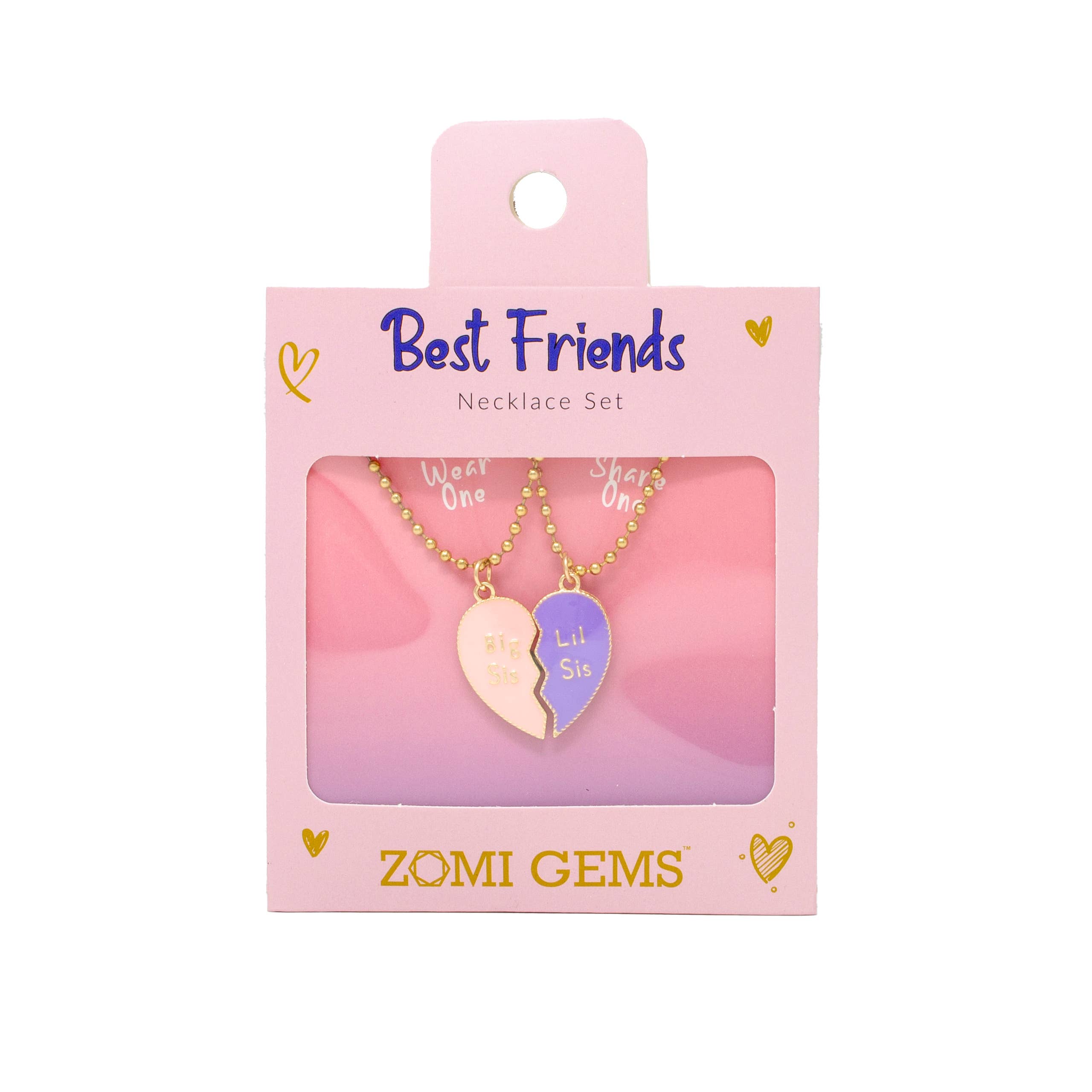 Big Sis & Lil Sis Magnetic Heart Necklace Set