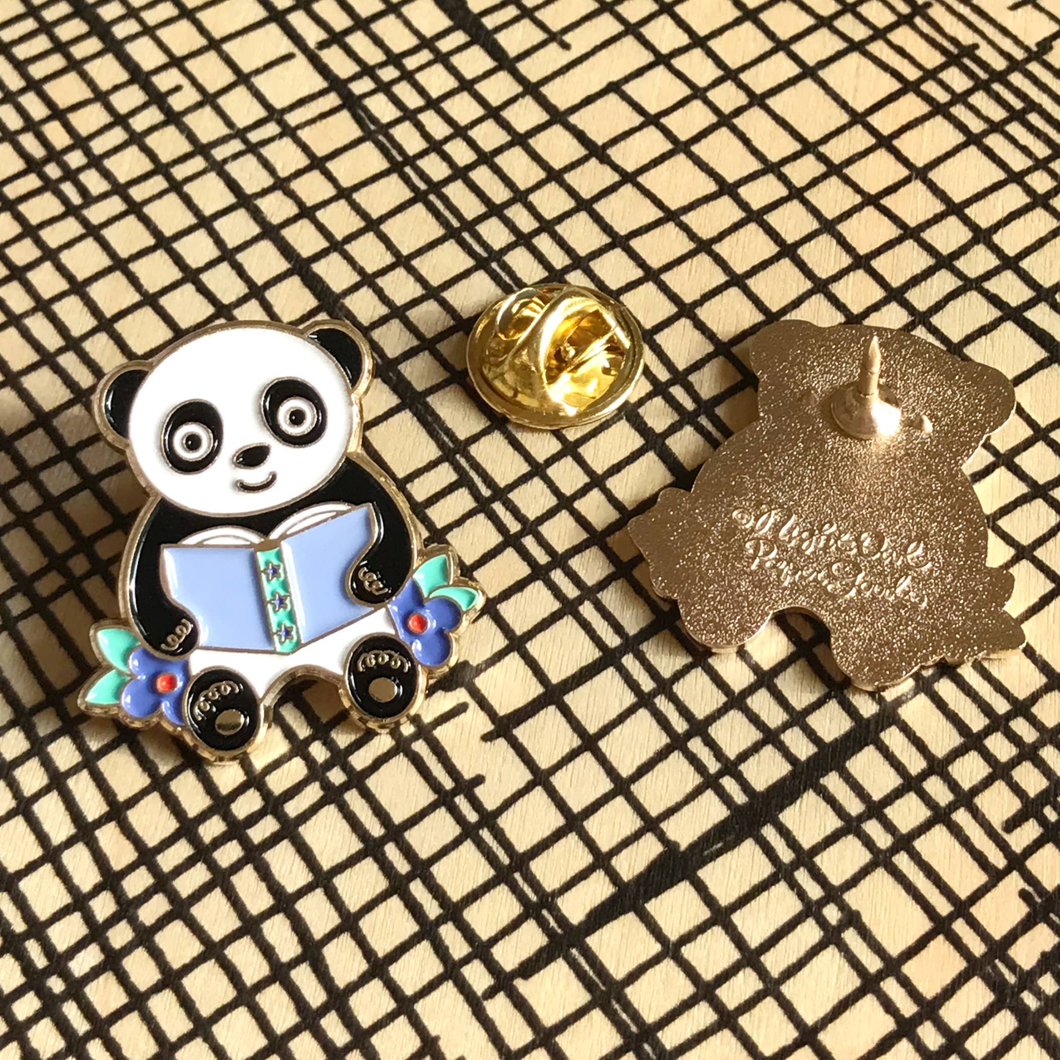 Reading Panda Enamel Pin