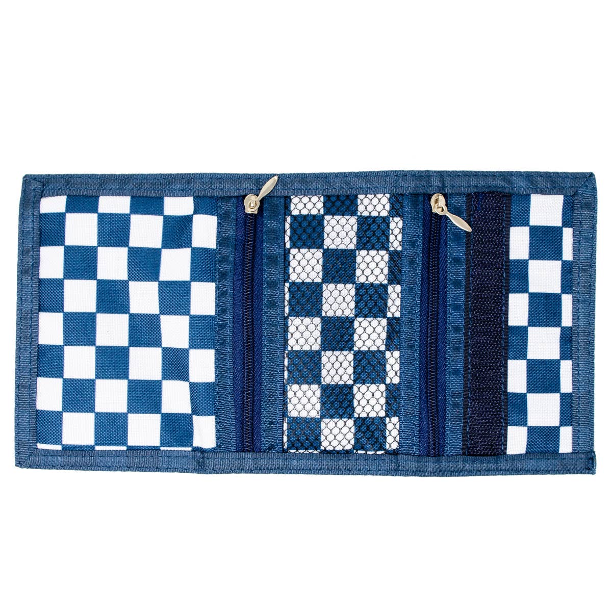 Checkered Boy Wallet: Blue