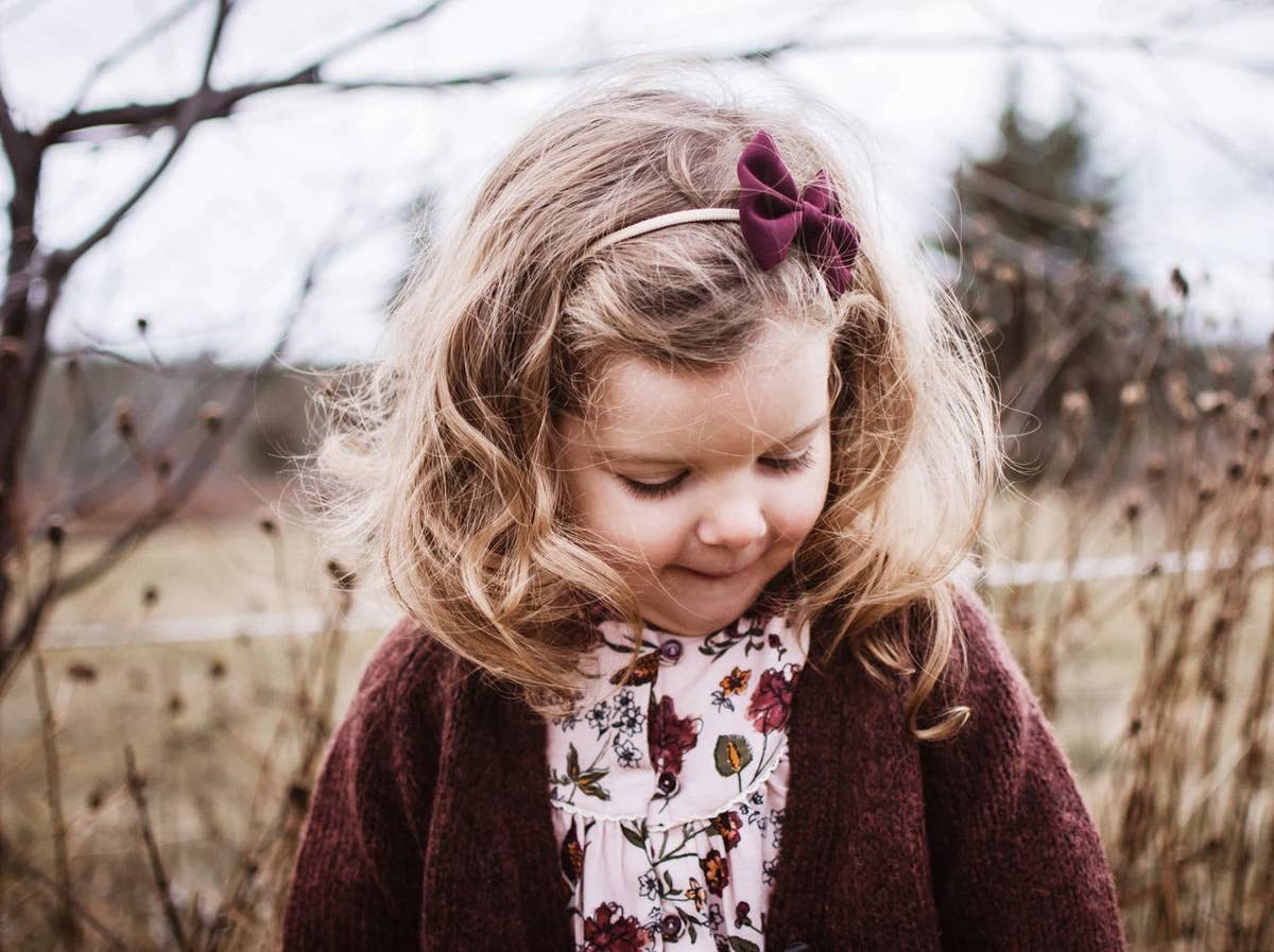 Infant Headband - Fanny Hair Bow Headband for Babies: Burgundy-Little Sprout
