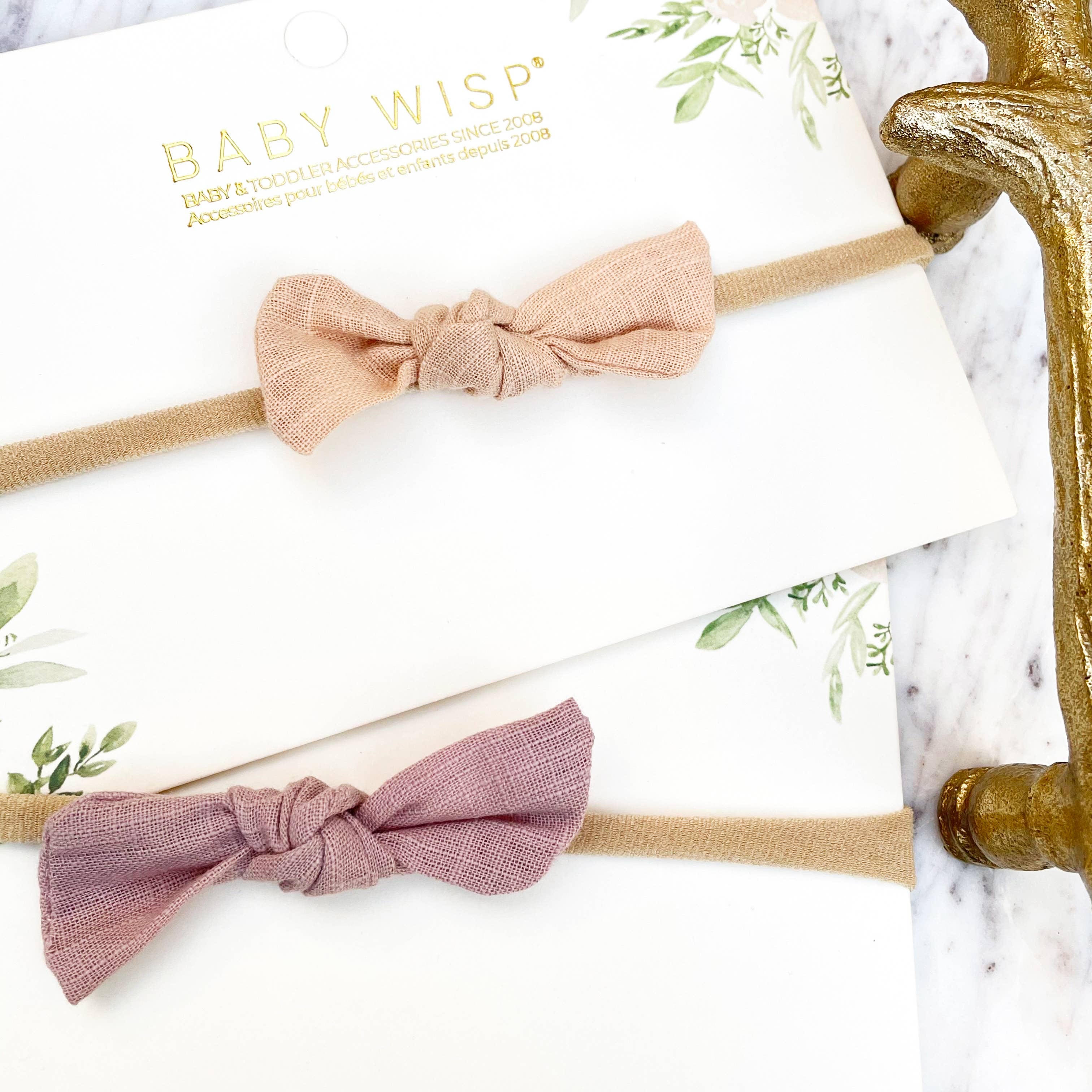 Baby Headband Cute Little Megan Tie Knot Bow Knot For Infant: Mauve