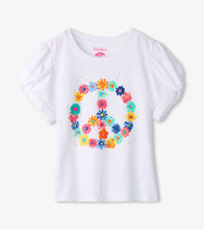 Peace Flower Twisted Sleeve Tee