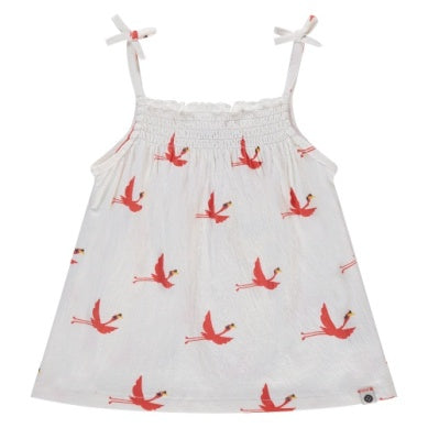 Sleeveless T-Shirt - Ivory Flamingo