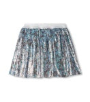 Flower Shimmer Sequin Skirt - Silver