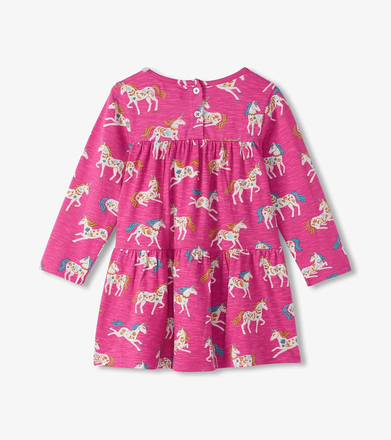 Folksy Unicorns Gathered Tier Dress