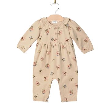 Combed Jersey Frill Collar Romper - Mushrooms