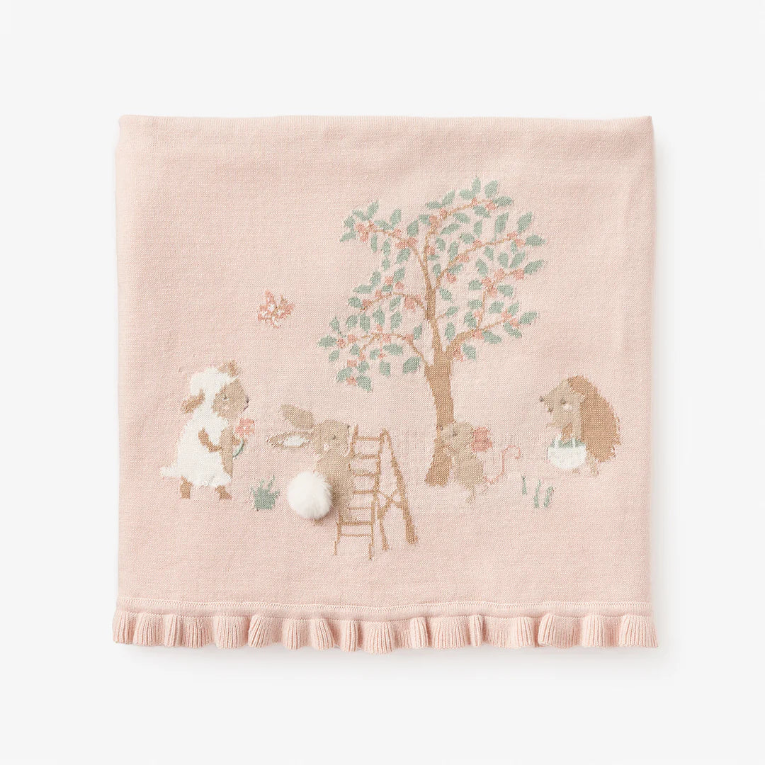 Garden Picnic Knit Baby Blanket