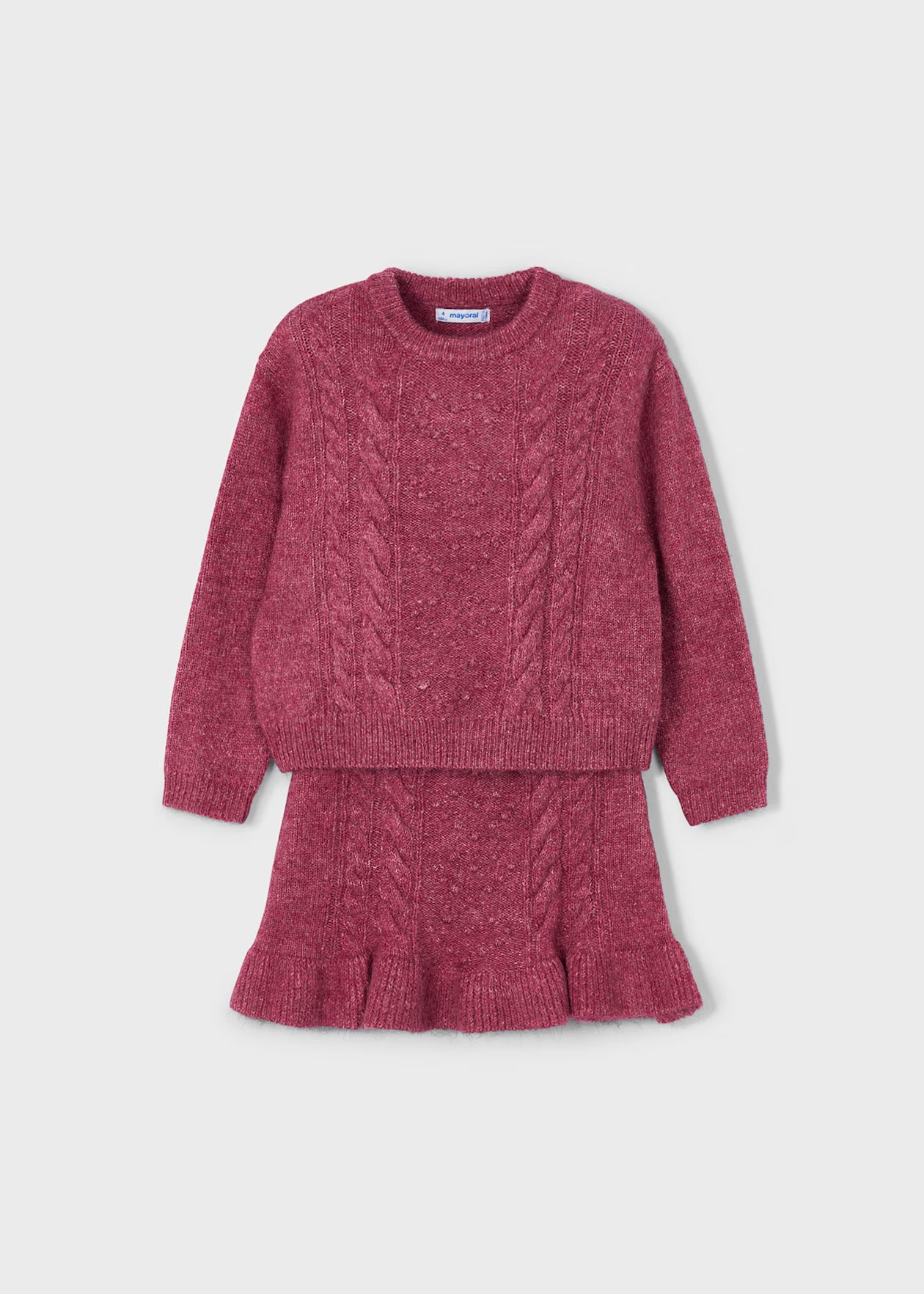 Mayoral Knit Sweater and Skirt Set - Cherry Mix Little Sprout