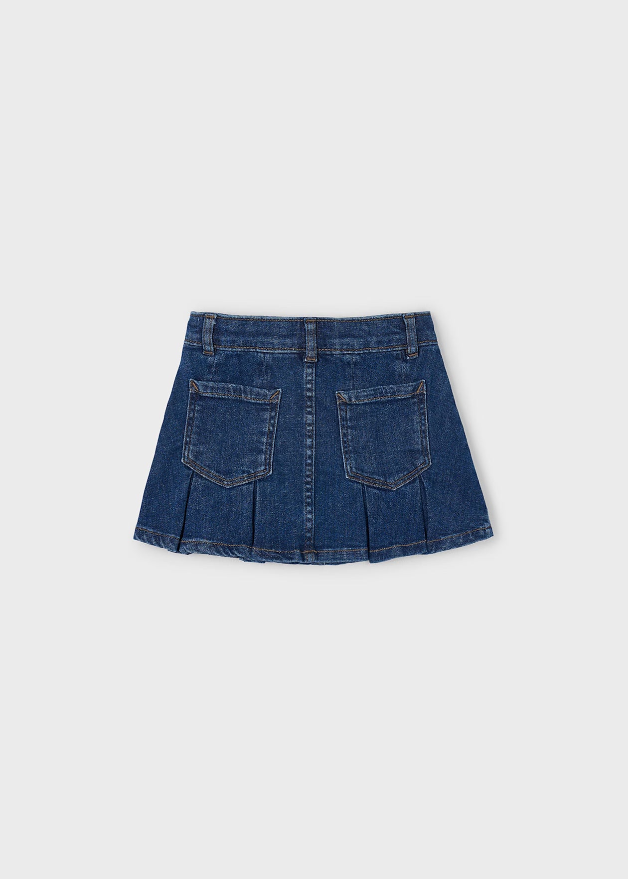 Pleated Denim Skirt - Super Dark Denim