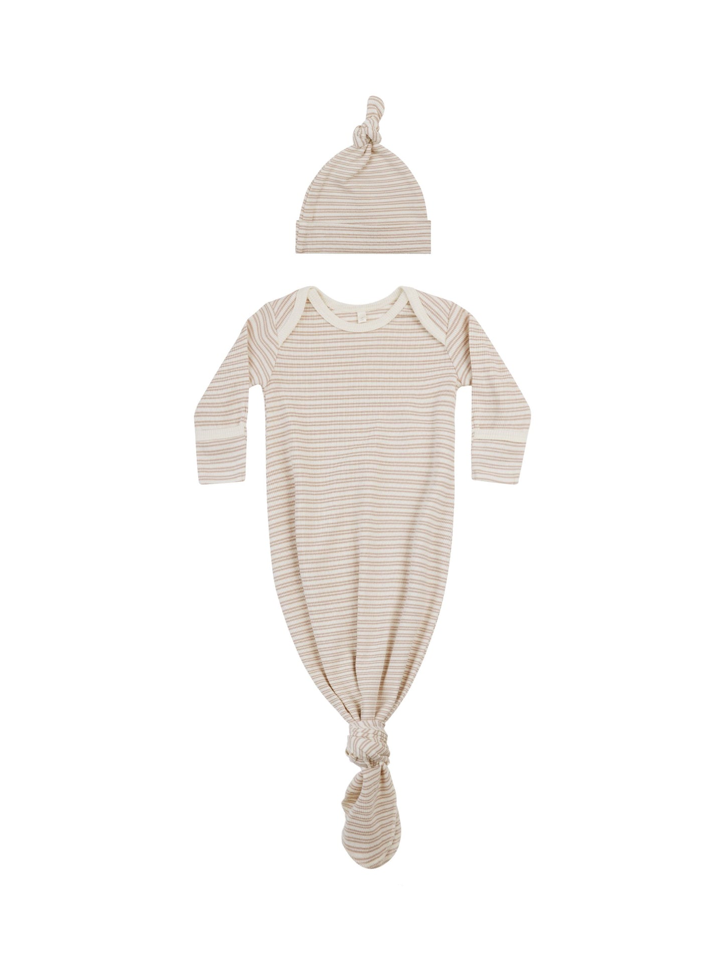 Knotted Baby Gown + Hat Set - OS