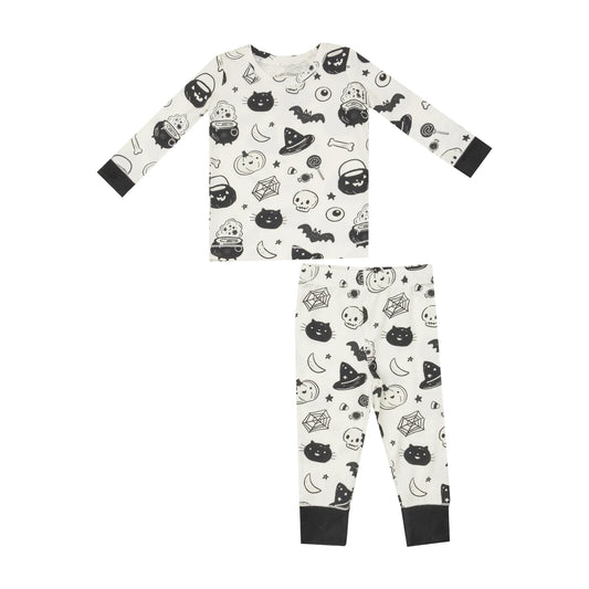 L/S Loungewear Set Baby- Black And White Halloween Glow-in-the-Dark