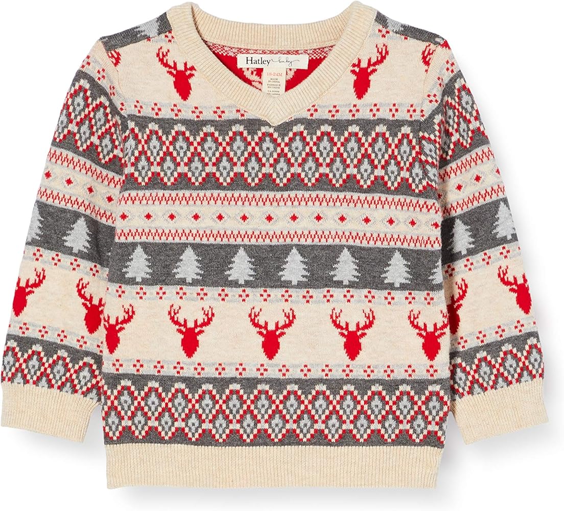 V-Neck Sweater - Fair Isle