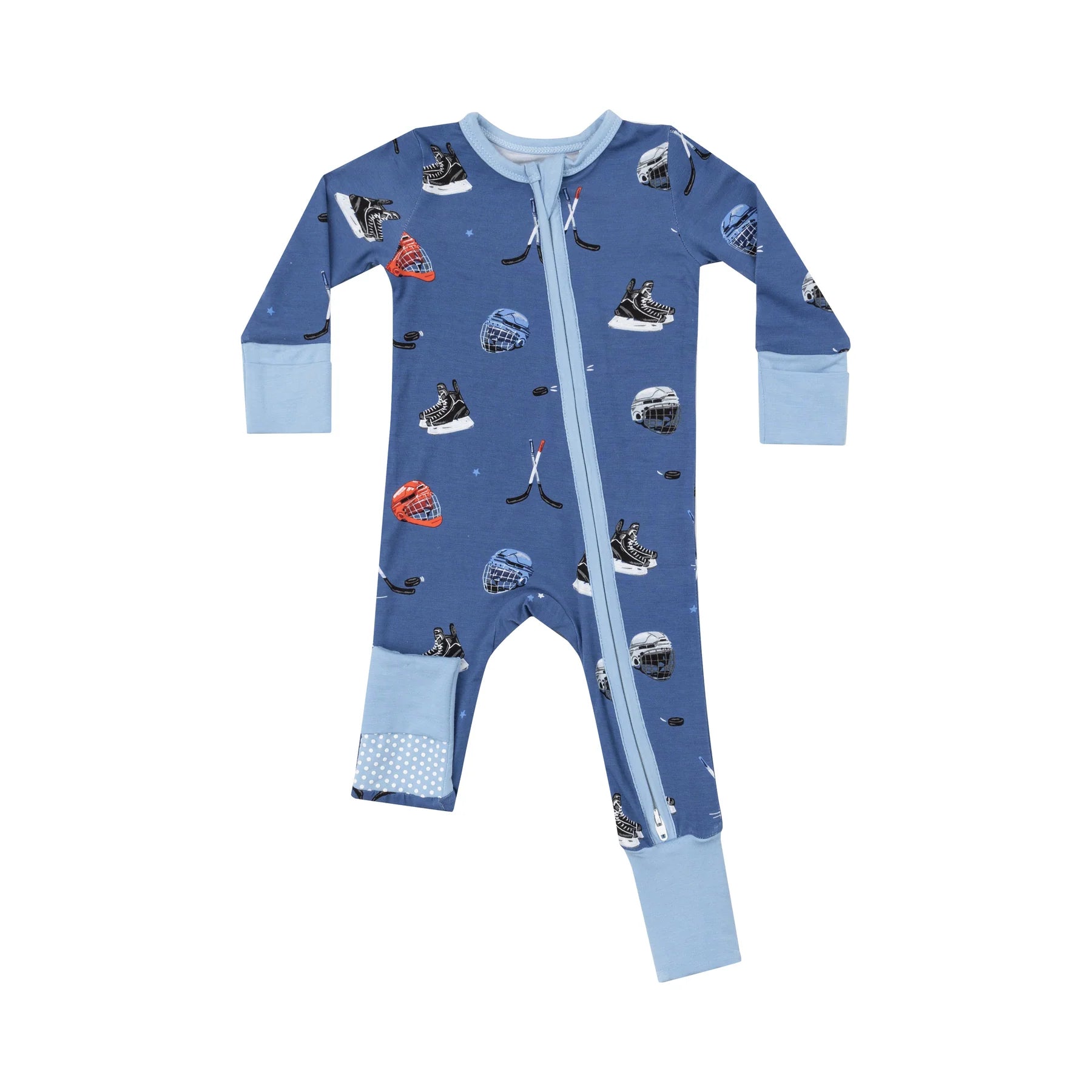 2-Way Zipper Romper - Hockey