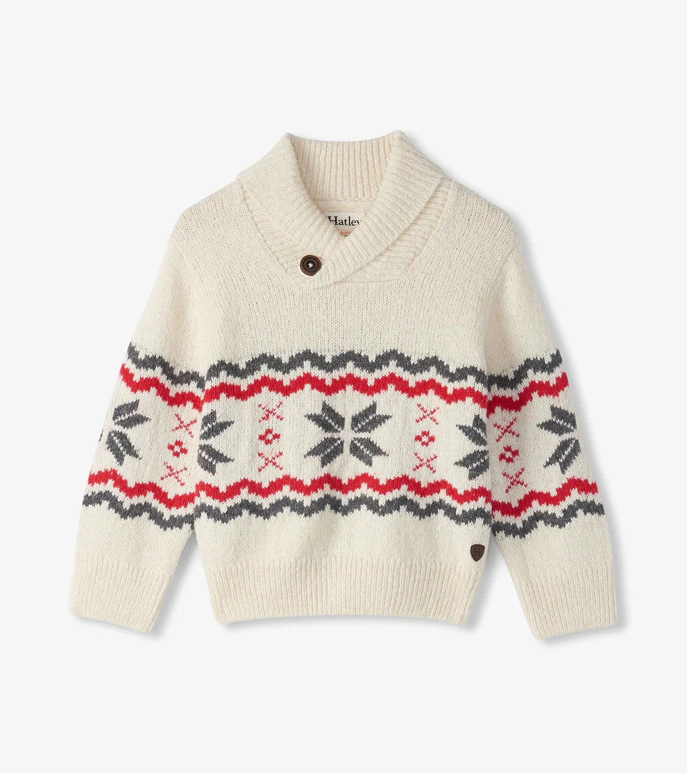 Holiday Knit Pullover Sweater - Oatmeal Melange