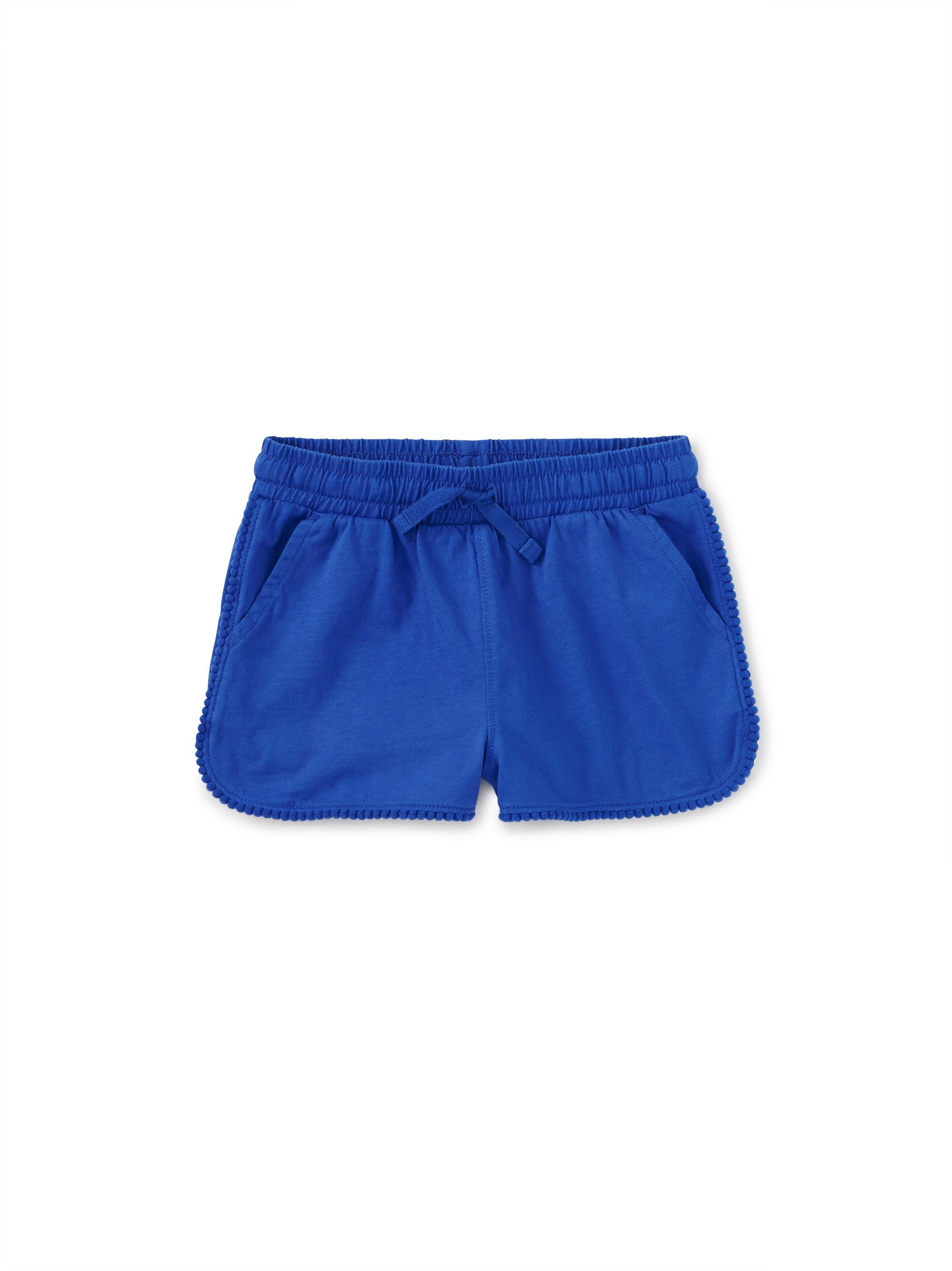 Pom Pom Gym Shorts - Majorelle Blue-Little Sprout