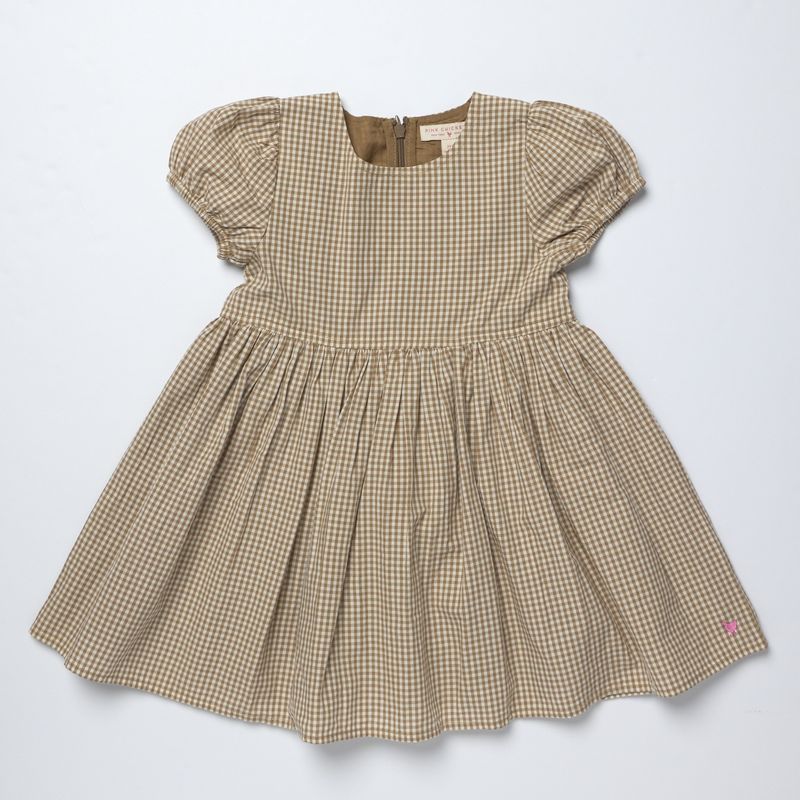 Pink Chicken Breyton Dress Cocoa Gingham Little Sprout