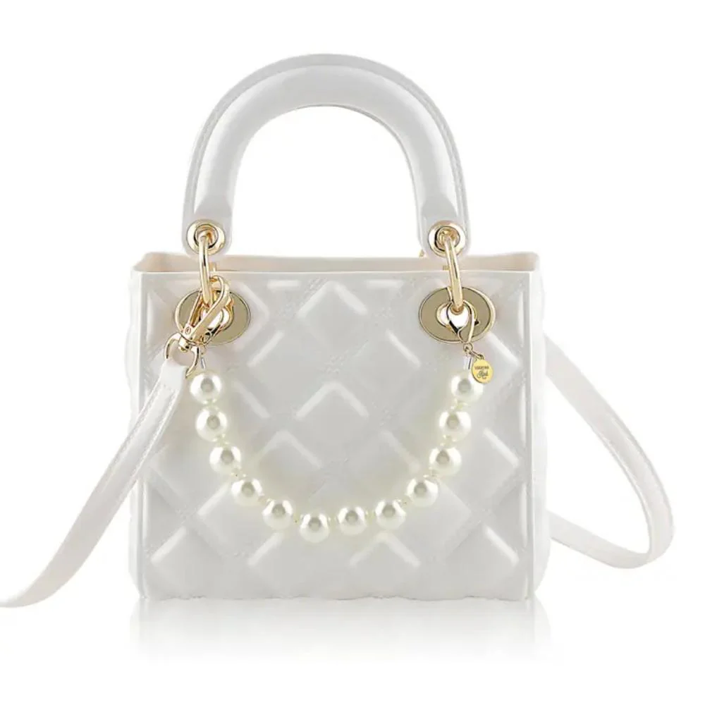 Pearl Quilted Handbag White