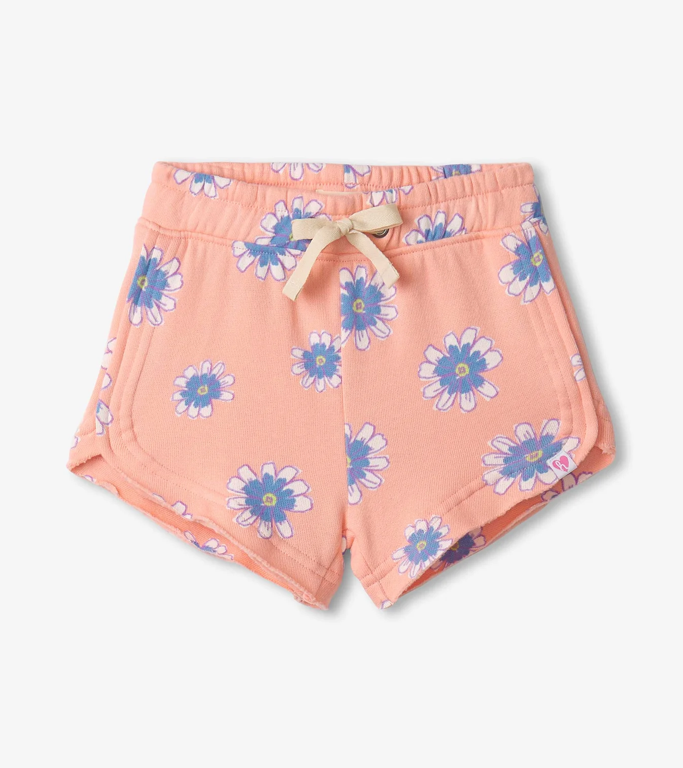 Doodle Daisy Pull on Shorts - Apricot Blush