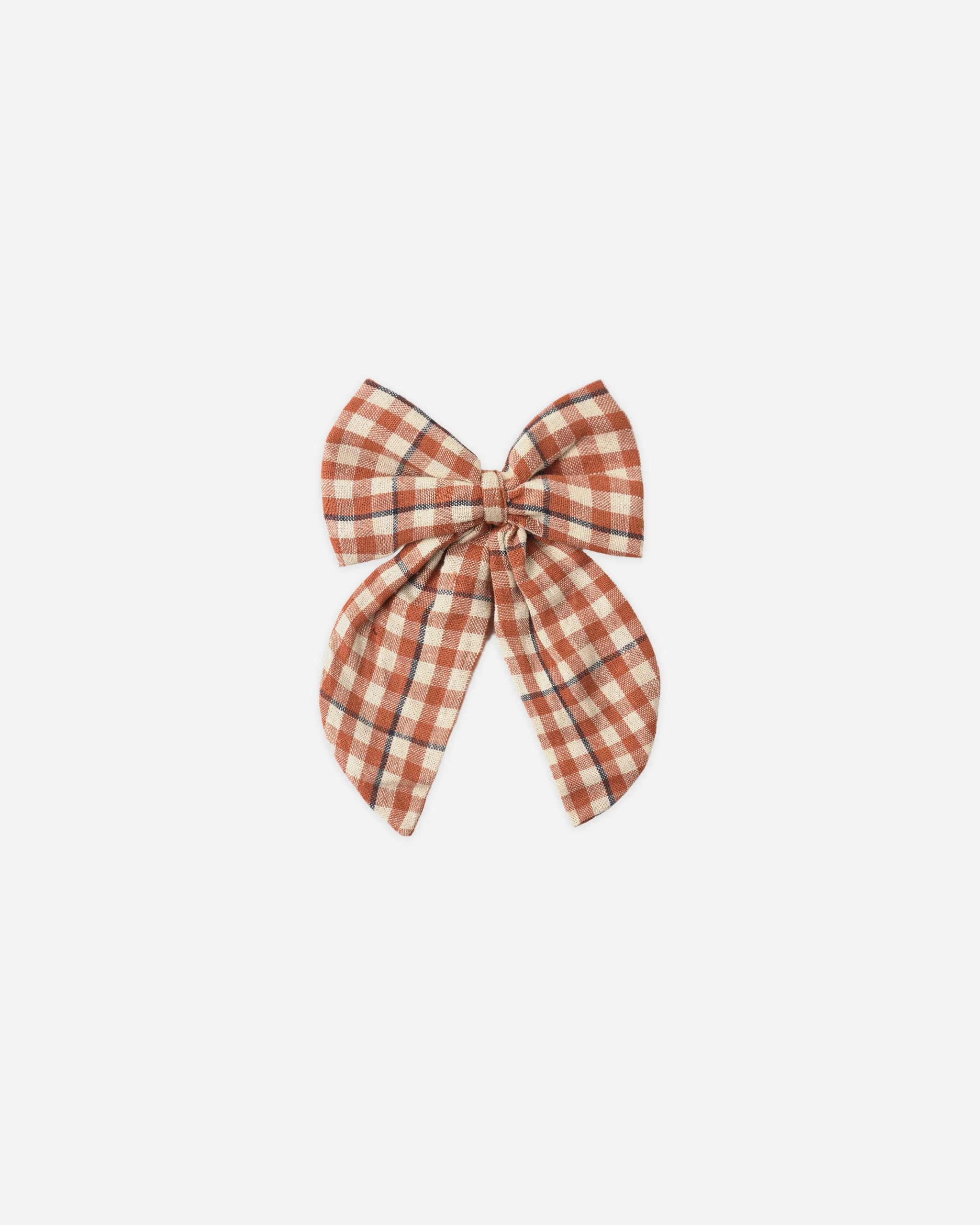 Rylee and Cru Oversized Bow Poppy Gingham Little Sprout
